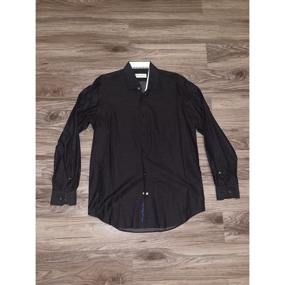 Robert Graham Shirt Mens 16.5 42 Black Micro Geo Long Sleeve Button Down LSET01